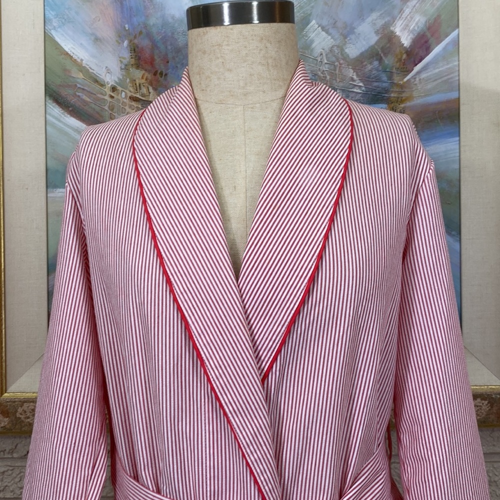 Austin Manor Vintage Men’s SeerSucker Lounging Robe - Picture 4 of 13